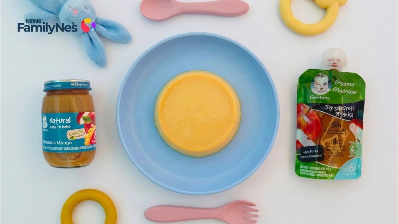 Flan de mango y manzana