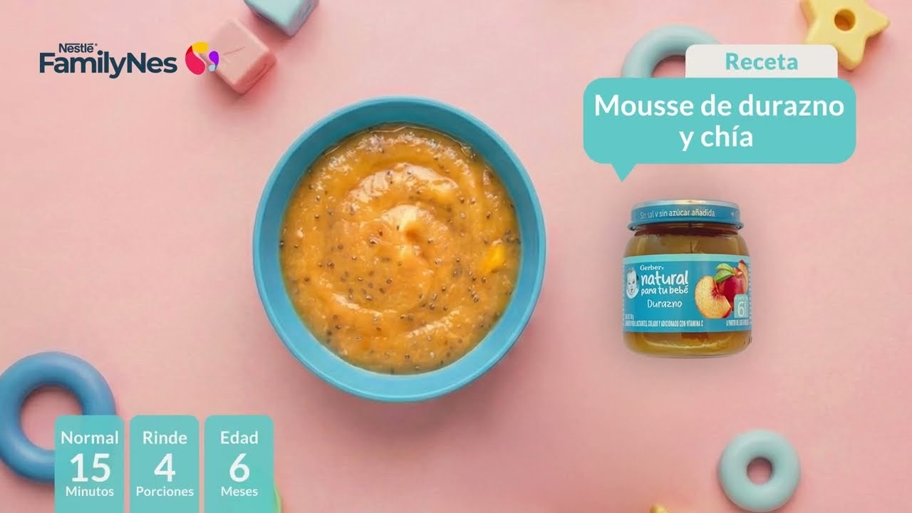Mousse de durazno y chía