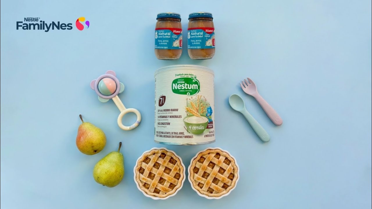 Pay de pera, arroz y avena