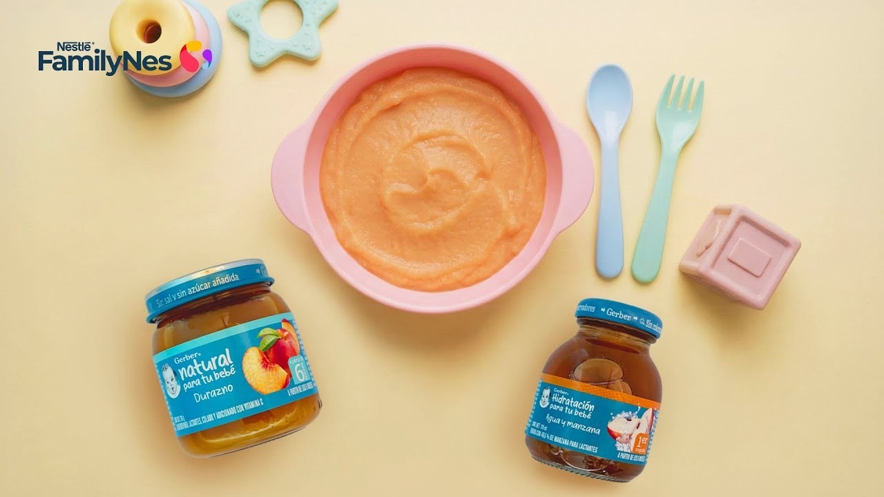 Puré de camote y durazno